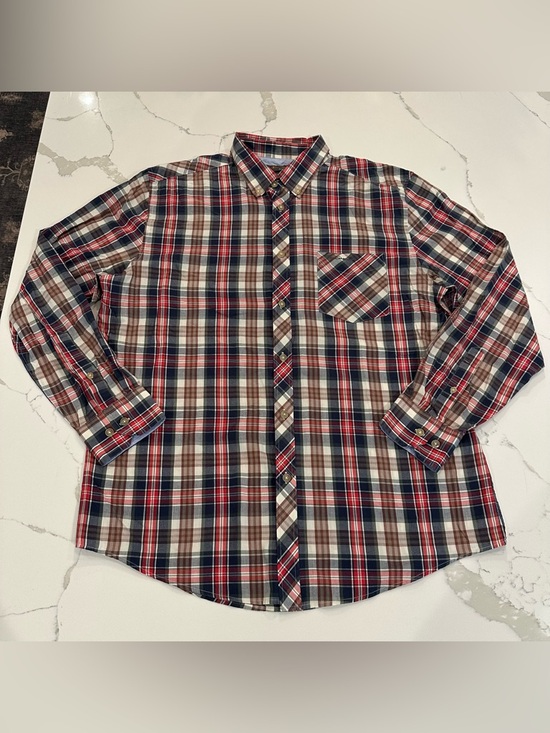 Ben Sherman Other - Ben Sherman Plaid Button Down Shirt Men’s XL Red Blue Tan Long Sleeve Preppy